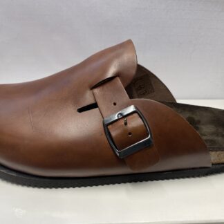 Ciabatta in pelle marrone