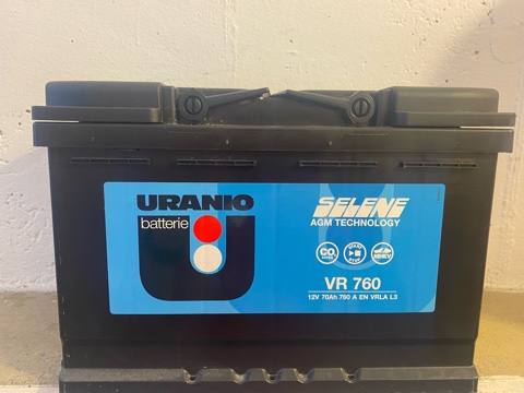 Batteria Start e Stop URANIO VR760 (12V,70AH,760A)