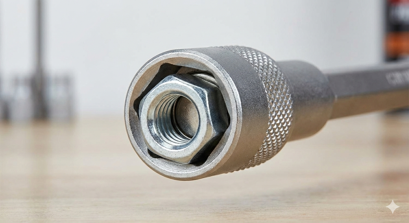 Chiave a Bussola Esagonale Magnetica 13mm, Lunghezza 150mm, Attacco 1/4", Acciaio Cr-V - immagine 5
