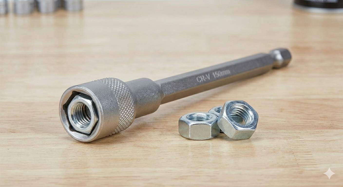 Chiave a Bussola Esagonale Magnetica 13mm, Lunghezza 150mm, Attacco 1/4", Acciaio Cr-V - immagine 3